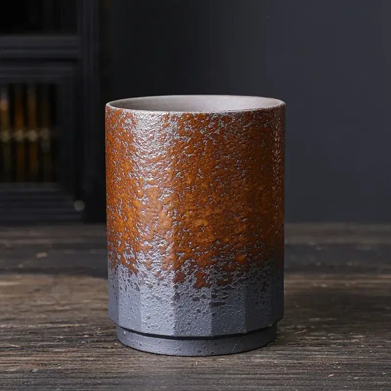 Vintage - Keramiktasse: Handgefertigte, große Kaffeetasse aus Steinzeug im rustikalen Design - ApolettaApoletta