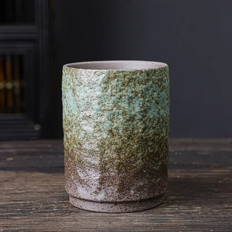 Vintage - Keramiktasse: Handgefertigte, große Kaffeetasse aus Steinzeug im rustikalen Design - ApolettaApoletta