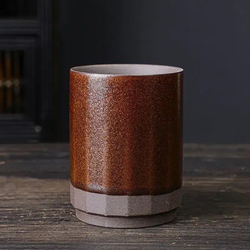 Vintage - Keramiktasse: Handgefertigte, große Kaffeetasse aus Steinzeug im rustikalen Design - ApolettaApoletta