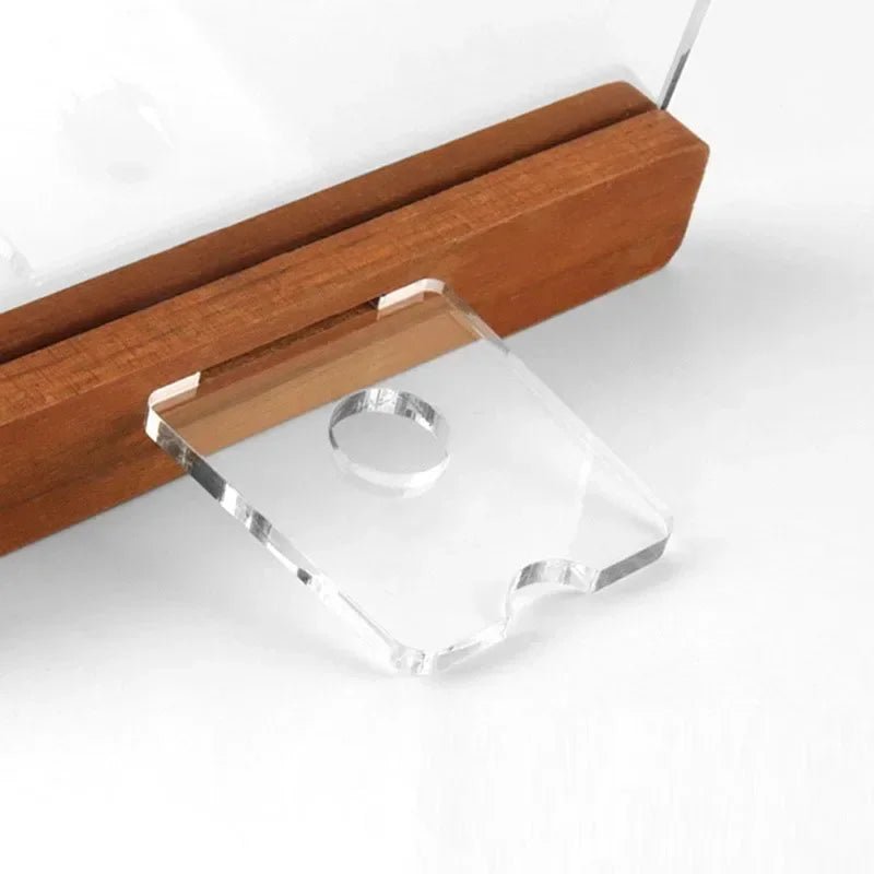 Acryl - Fotorahmen mit Holzsockel: Transparenter Display - Ständer für A4, A5 & A6 - ApolettaApoletta