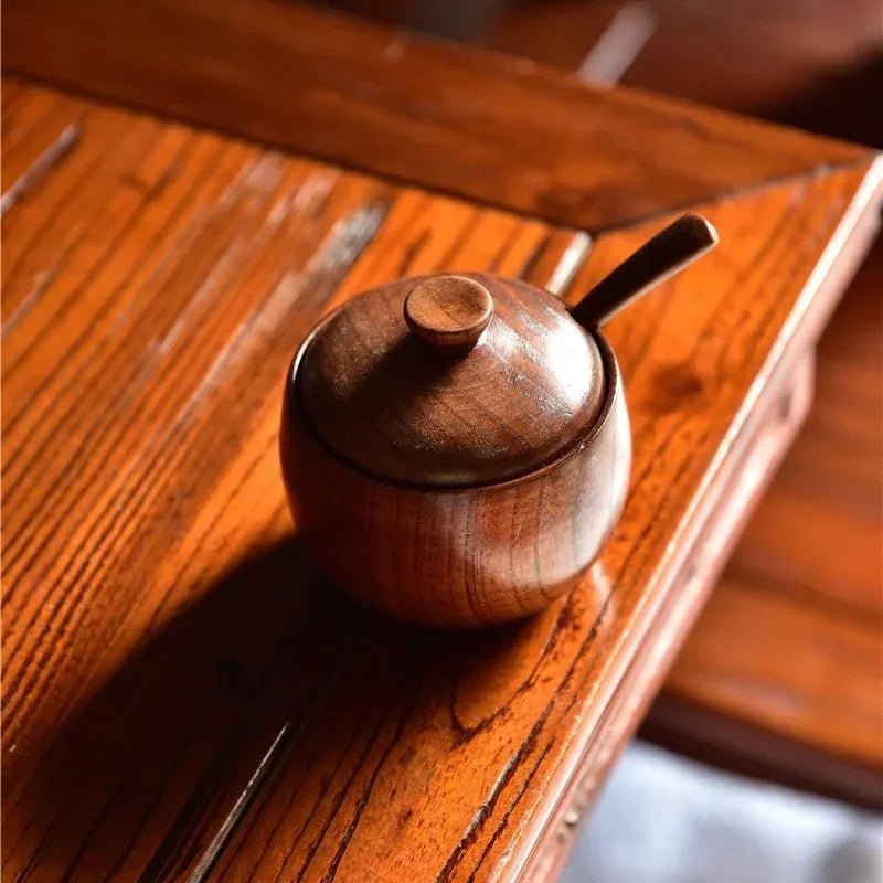 Salzstreuer aus Holz: Vintage - Gewürzglas mit Deckel & Salzkeller - ApolettaApoletta