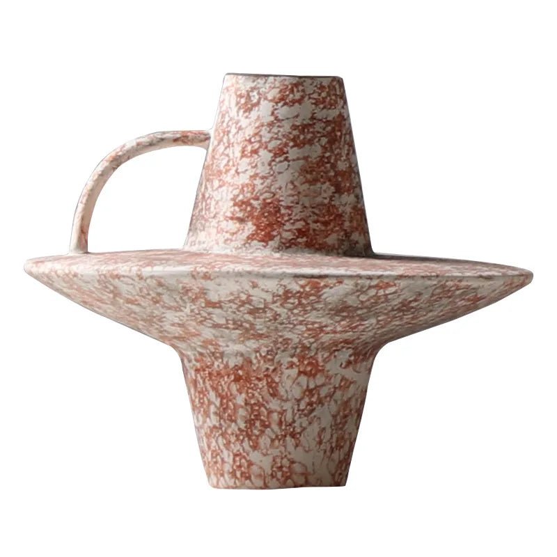 Keramikvase: Handgefertigte Blumenvase im Vintage - Stil mit Griff - ApolettaApoletta