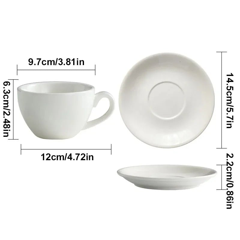 Europäisches Keramik - Set: Moderne Tassen & Untertassen für Espresso, Latte & Mokka - ApolettaApoletta
