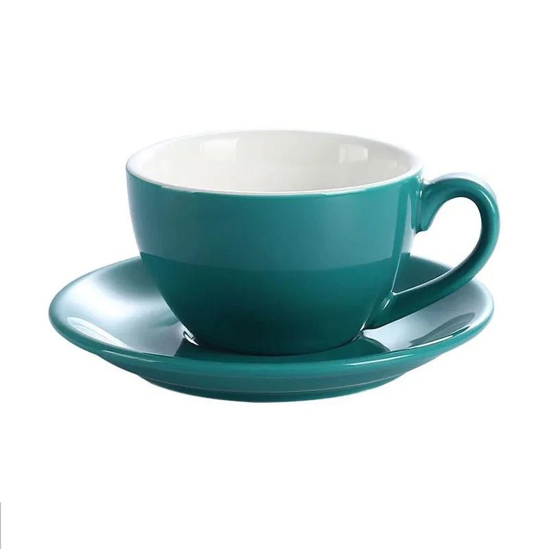 Europäisches Keramik - Set: Moderne Tassen & Untertassen für Espresso, Latte & Mokka - ApolettaApoletta