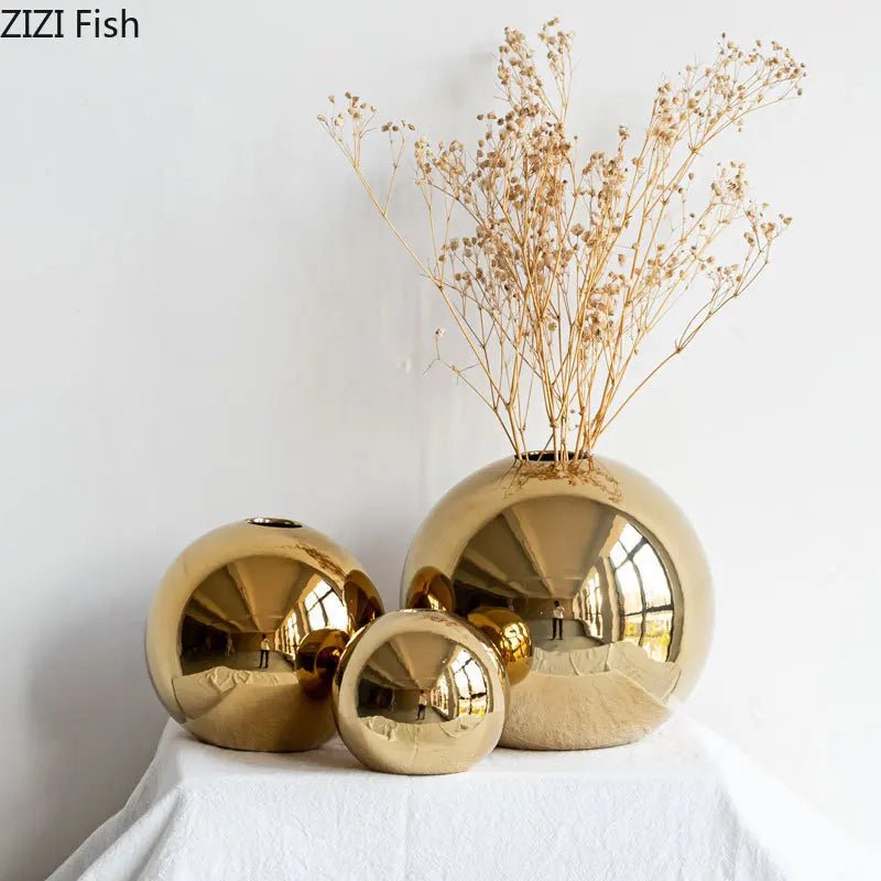Goldene Kugel - Vase aus Keramik - ApolettaApoletta