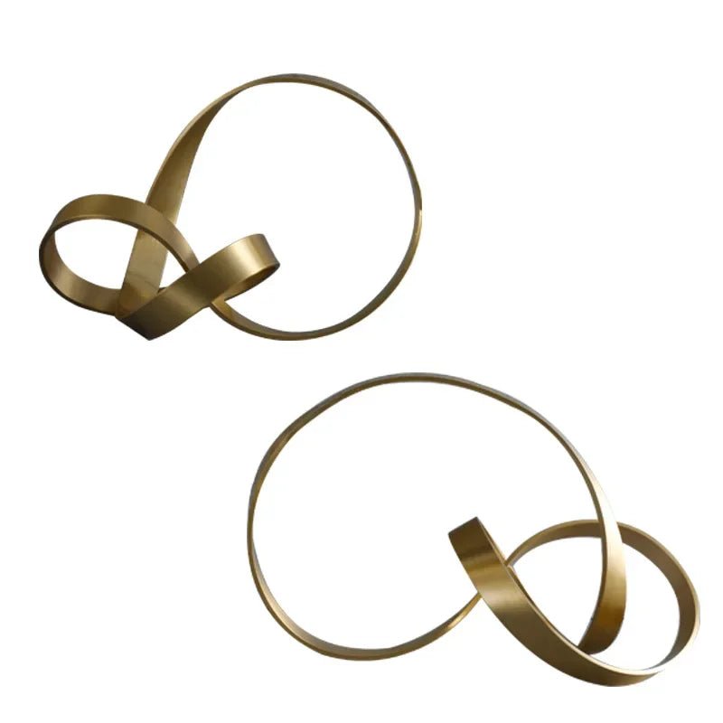 Kreatives Gold - Handwerk: Abstrakte Knoten - Figur aus Metall mit Gold - Finish - ApolettaApoletta