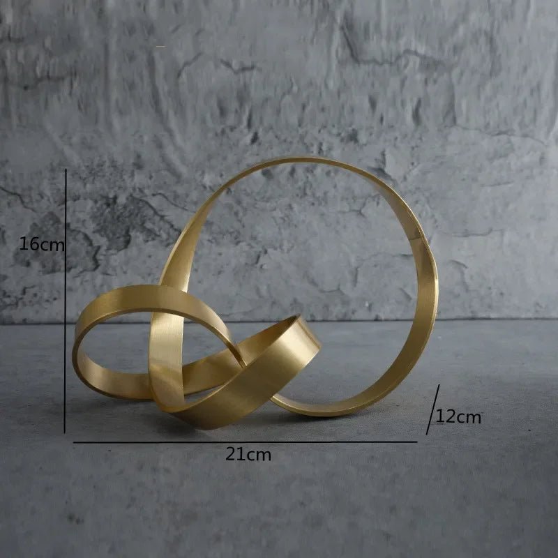 Kreatives Gold - Handwerk: Abstrakte Knoten - Figur aus Metall mit Gold - Finish - ApolettaApoletta