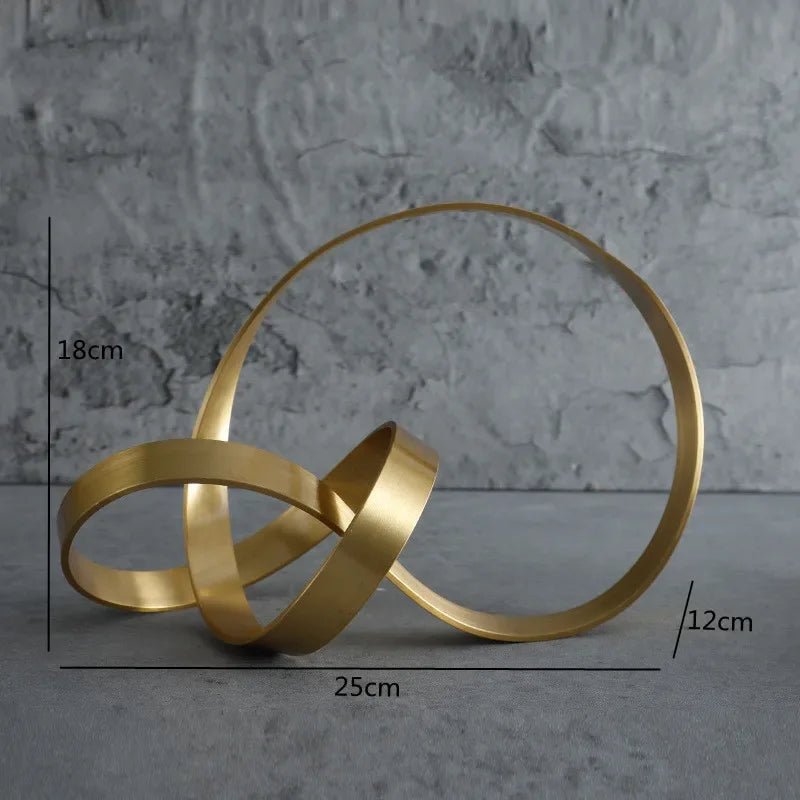 Kreatives Gold - Handwerk: Abstrakte Knoten - Figur aus Metall mit Gold - Finish - ApolettaApoletta