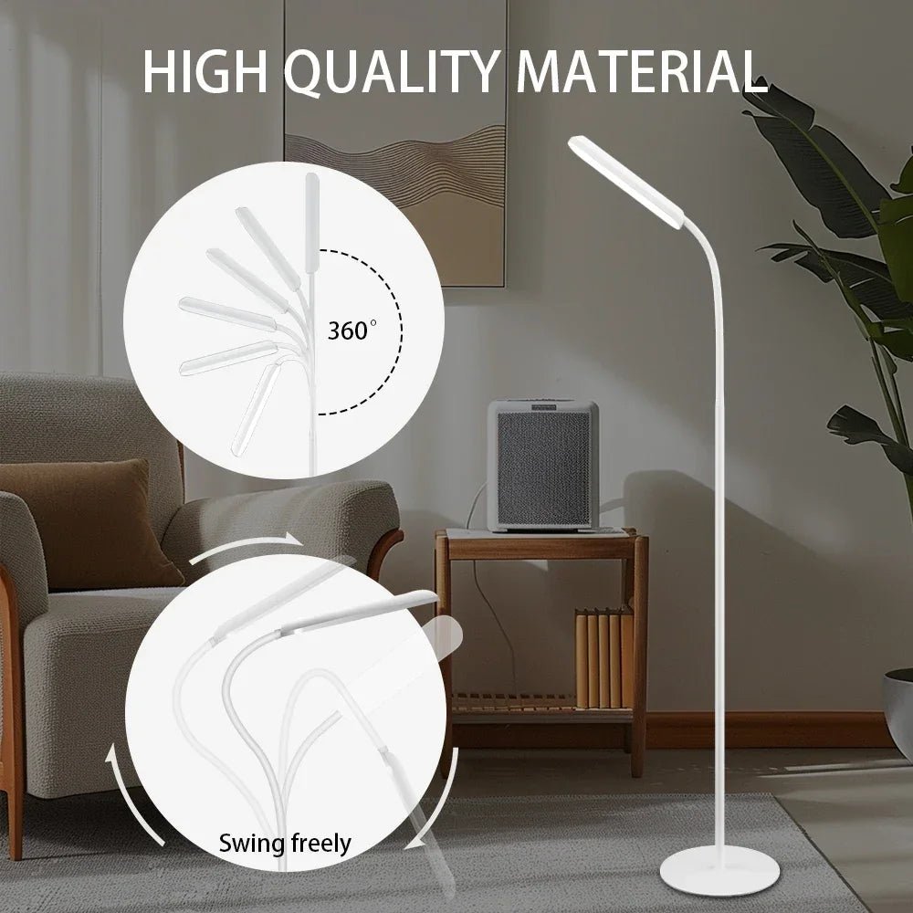LED - Stehlampe: Verstellbarer Schwanenhals & Fernbedienung für Wohnzimmer und Schlafzimmer - ApolettaApoletta