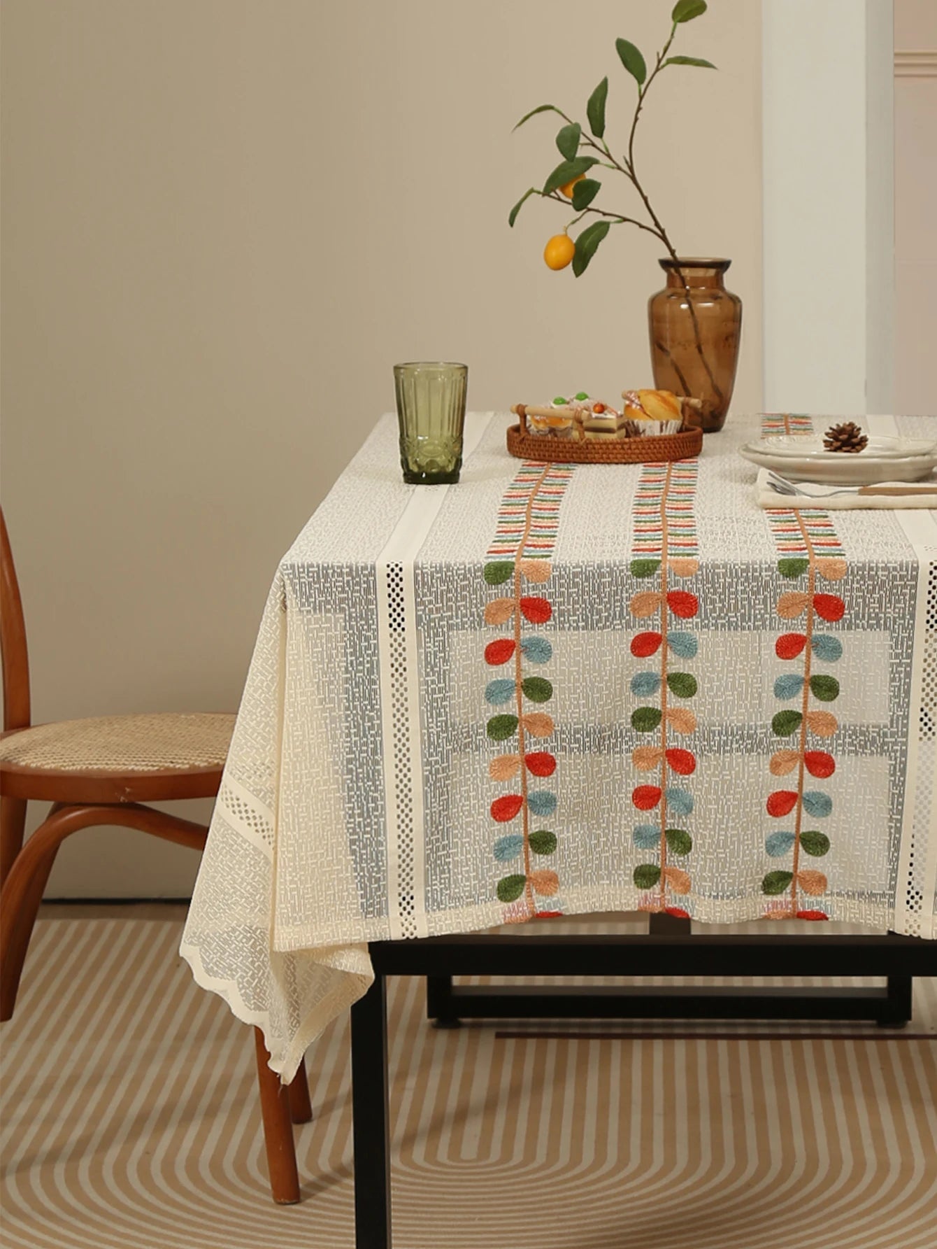 Rustikale Leinen - Tischdecke: Transparente Spitze für Vintage - Deko, Hochzeit & Picknick - ApolettaApoletta