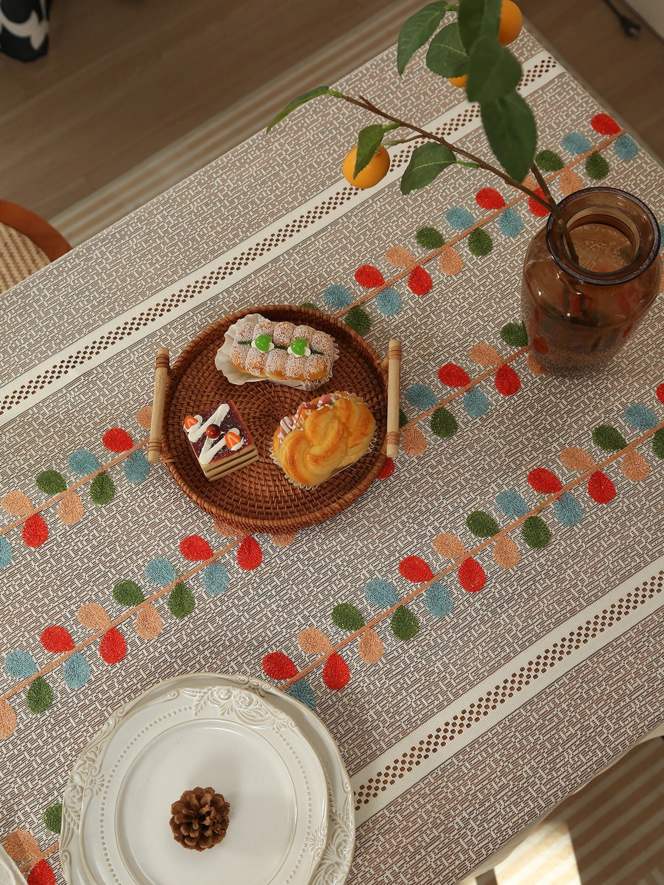 Rustikale Leinen - Tischdecke: Transparente Spitze für Vintage - Deko, Hochzeit & Picknick - ApolettaApoletta