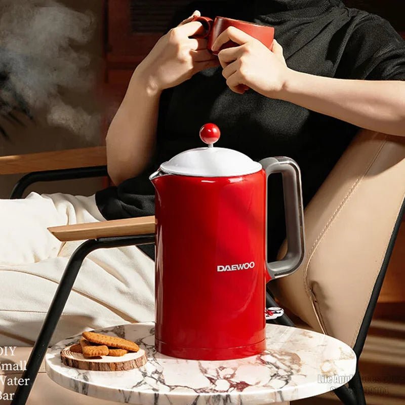 Retro Wasserkocher: Elektrischer Smart - Kessel aus Edelstahl 304 für Zuhause & Büro - ApolettaApoletta