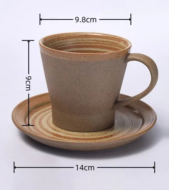 Japanisches Steinzeug - Kaffeetassen - Set: 350 ml, handgefertigt & im Retro - Stil - ApolettaApoletta