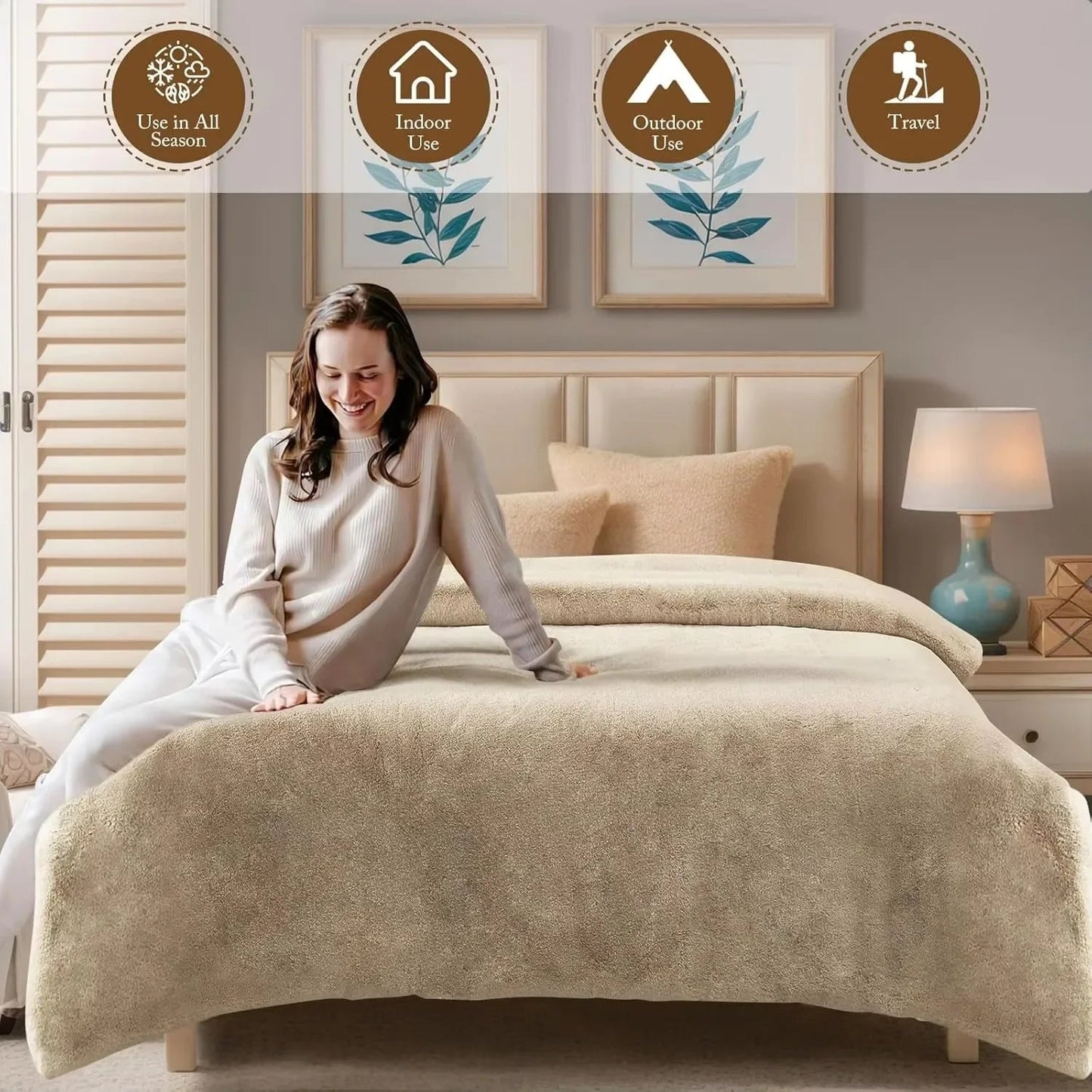 Luxuriöse Tagesdecke aus doppellagigem Kunstnerzfell: Weich & warm für Couch und Bett - ApolettaApoletta