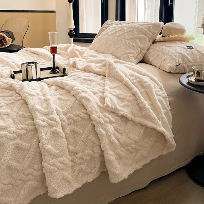 Luxuriöse Überwurfdecke aus Taft: Ultraweich & warm für Bett, Sofa & Reisen - ApolettaApoletta