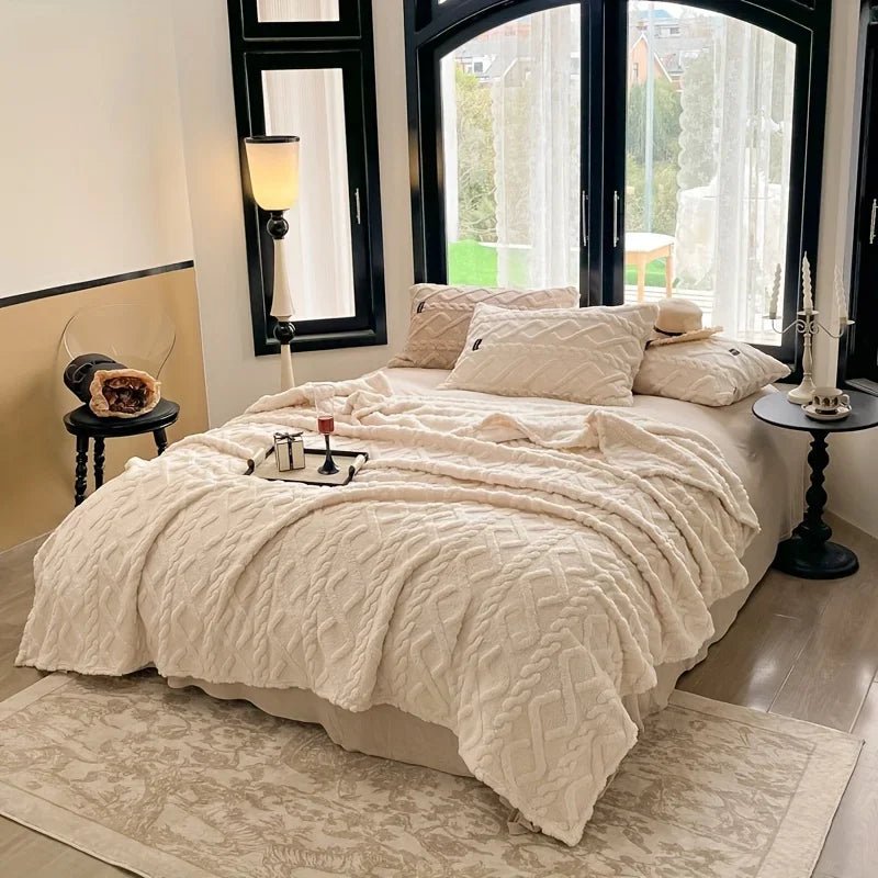 Luxuriöse Überwurfdecke aus Taft: Ultraweich & warm für Bett, Sofa & Reisen - ApolettaApoletta