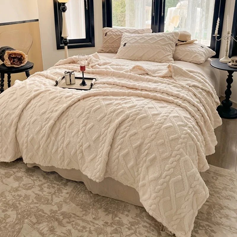 Luxuriöse Überwurfdecke aus Taft: Ultraweich & warm für Bett, Sofa & Reisen - ApolettaApoletta