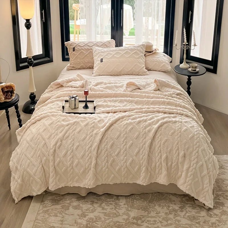 Luxuriöse Überwurfdecke aus Taft: Ultraweich & warm für Bett, Sofa & Reisen - ApolettaApoletta