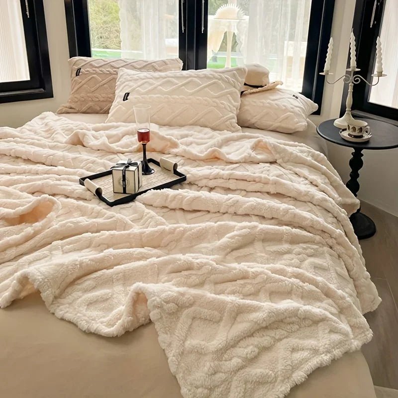 Luxuriöse Überwurfdecke aus Taft: Ultraweich & warm für Bett, Sofa & Reisen - ApolettaApoletta