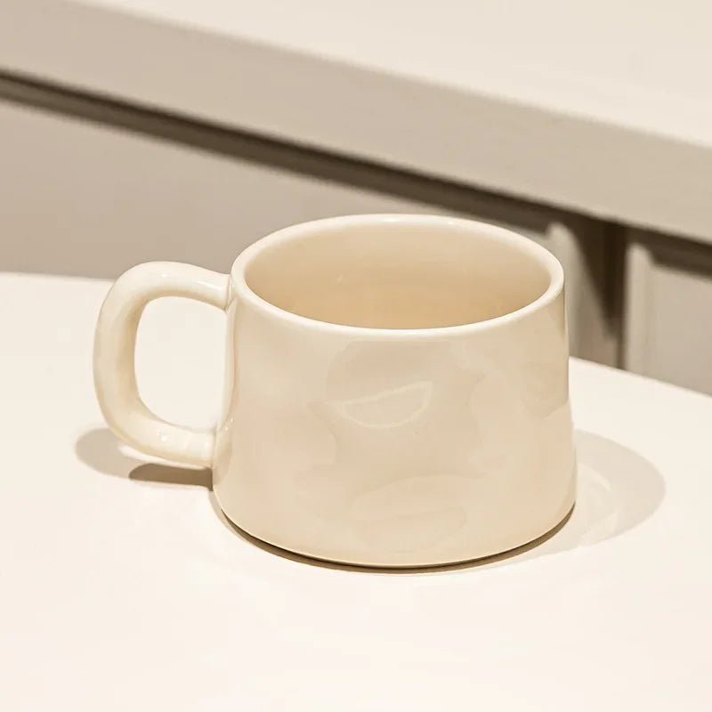 Keramik - Kaffeetasse mit Untertasse: 300 ml Becher für Frühstück, Latte & Tee - ApolettaApoletta