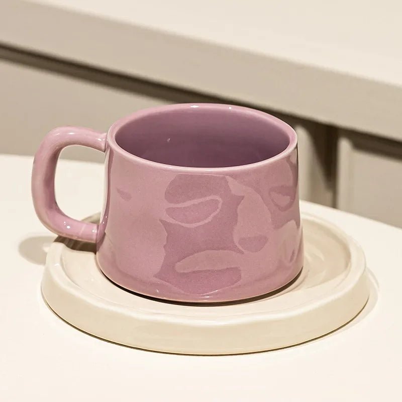 Keramik - Kaffeetasse mit Untertasse: 300 ml Becher für Frühstück, Latte & Tee - ApolettaApoletta