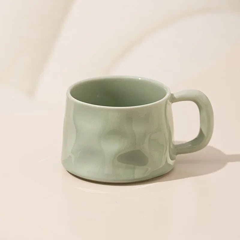 Keramik - Kaffeetasse mit Untertasse: 300 ml Becher für Frühstück, Latte & Tee - ApolettaApoletta