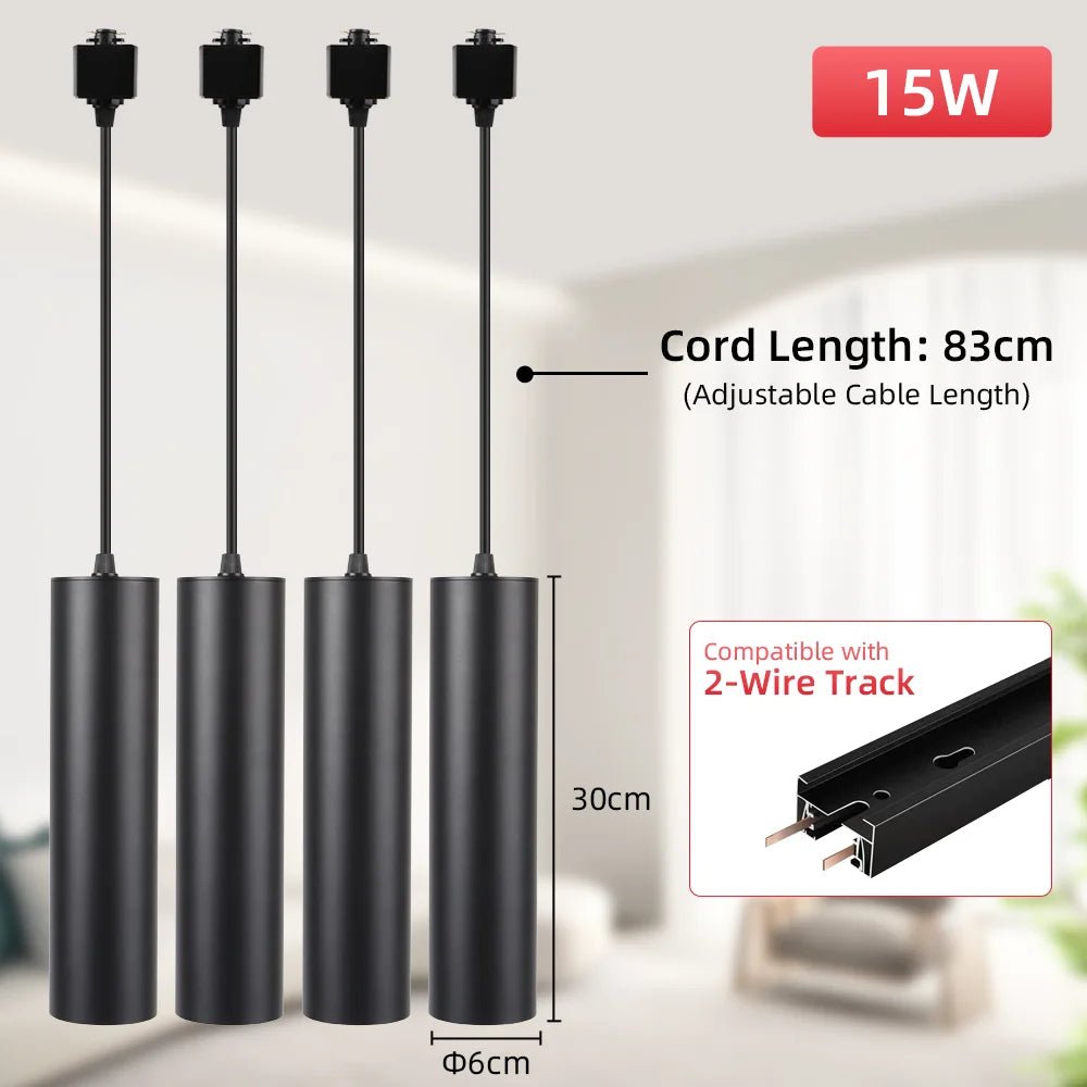 LED - Schienen - Hängeleuchte: 10W/15W Spot - Licht für Küche, Wohn - & Schlafzimmer - ApolettaApoletta