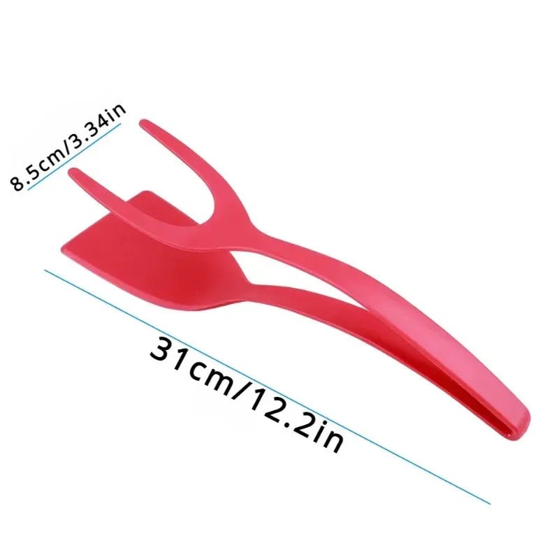 2 - in - 1 Spatel & Zange: Multifunktionale Flip - Zange für Eier, Steaks & Pfannkuchen - ApolettaApoletta