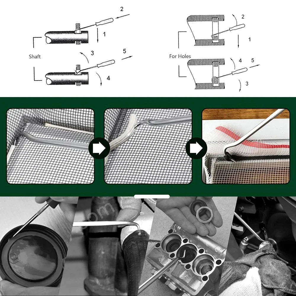 4 - teiliges Öl - Dichtung - Schraubendreher - Set: 160mm Haken zum Entfernen von O - Ringen - ApolettaApoletta