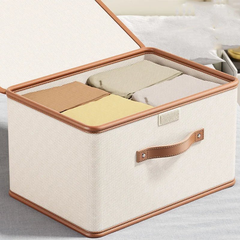 Große Aufbewahrungsbox mit Deckel: Faltbarer Oxford - Stoff - Korb für Schlafzimmer & Haushalt - ApolettaApoletta