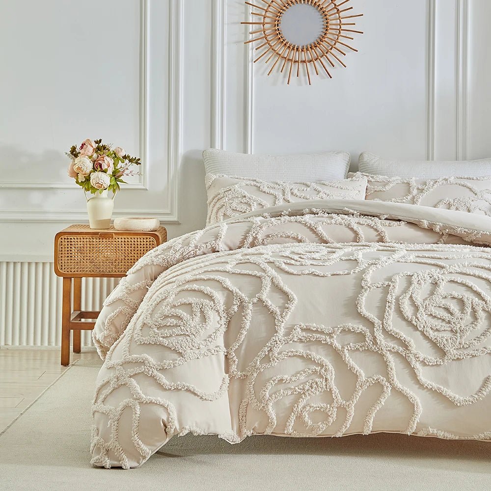 Nordisches Bettwäsche - Set mit Blumenmuster - ApolettaApoletta