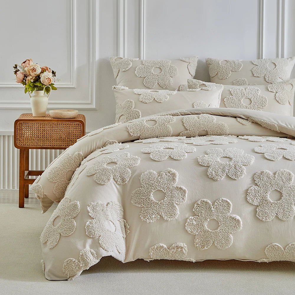 Nordisches Bettwäsche - Set mit Blumenmuster - ApolettaApoletta