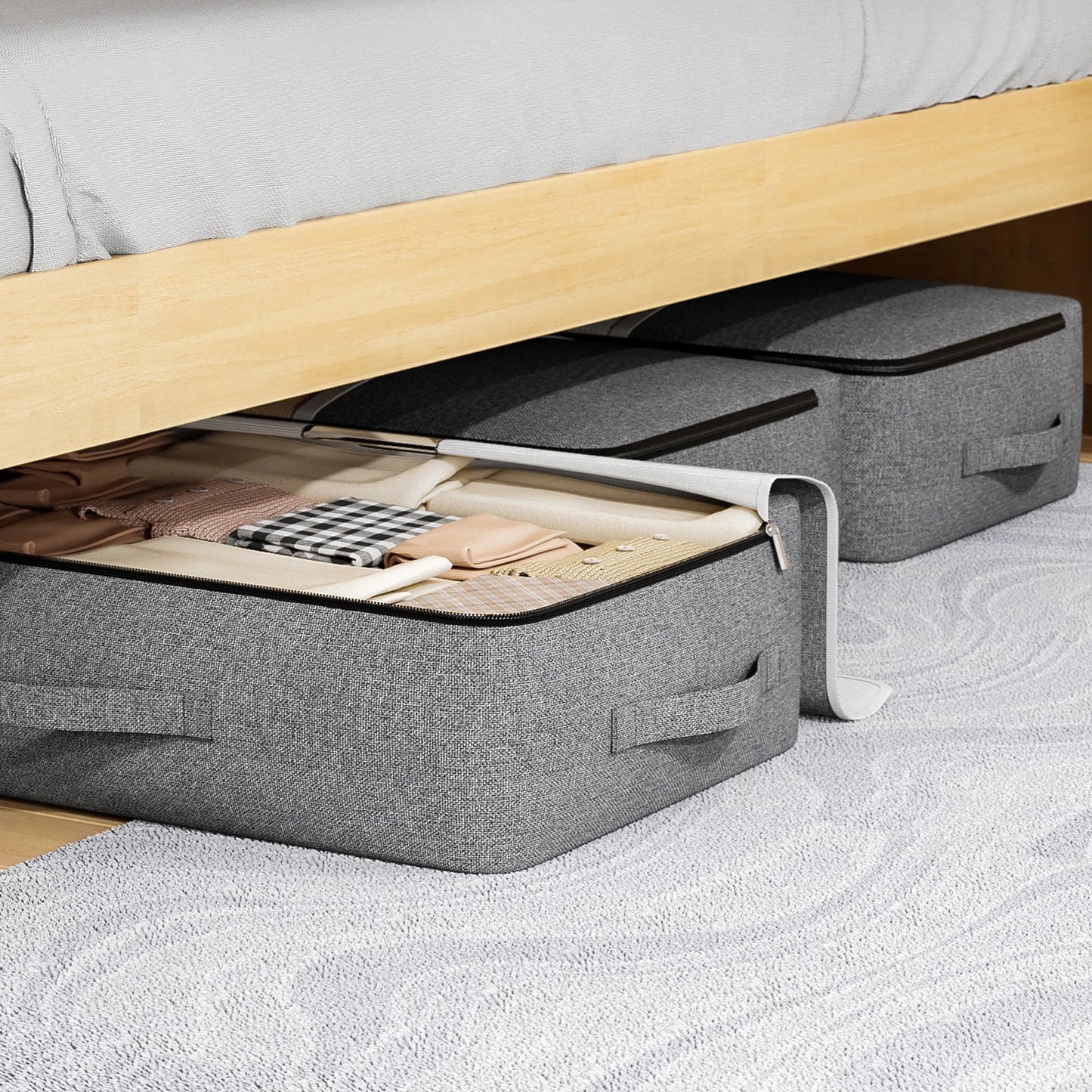 Große Aufbewahrungstasche mit Bettboden: Faltbarer Kleidungsorganisator für Schlafzimmer - ApolettaApoletta
