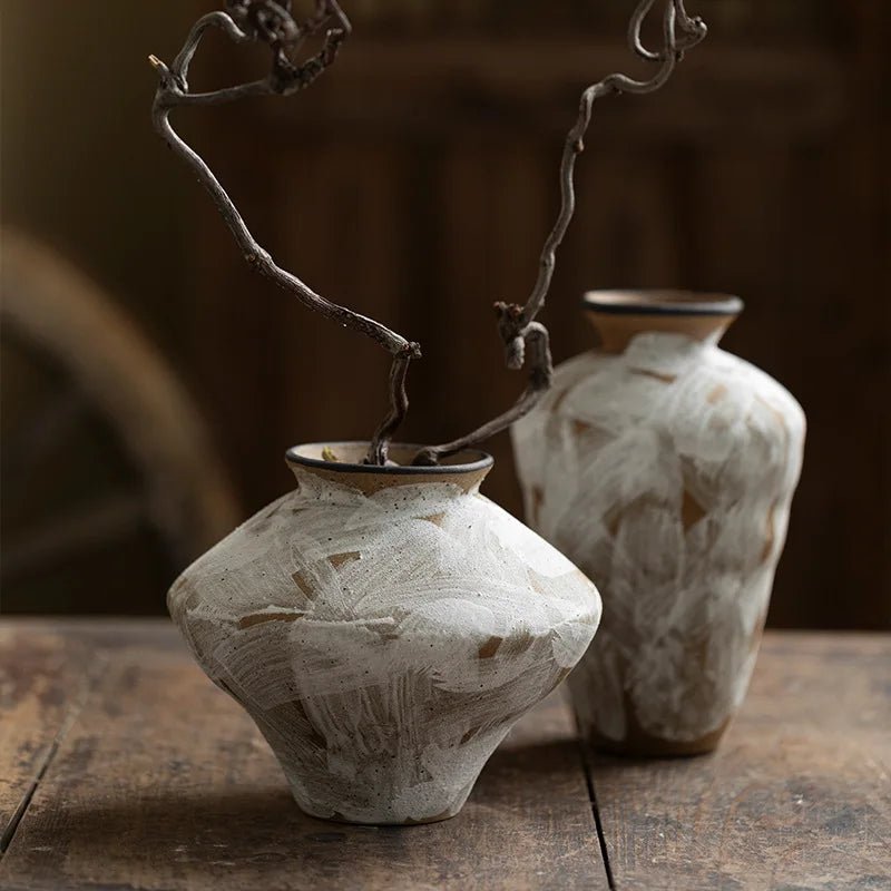 Retro Wabi - Sabi - Vase: Handgefertigte Hydroponik - Keramik für Hotels & Zuhause - ApolettaApoletta