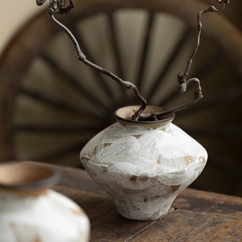 Retro Wabi - Sabi - Vase: Handgefertigte Hydroponik - Keramik für Hotels & Zuhause - ApolettaApoletta
