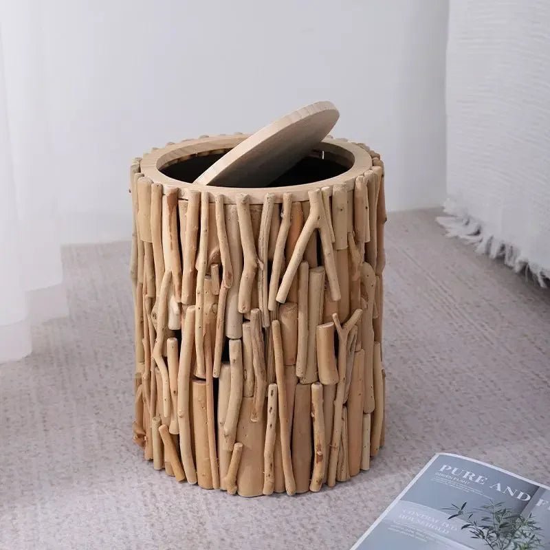 Mini - Mülleimer aus Holz mit Deckel - ApolettaApoletta