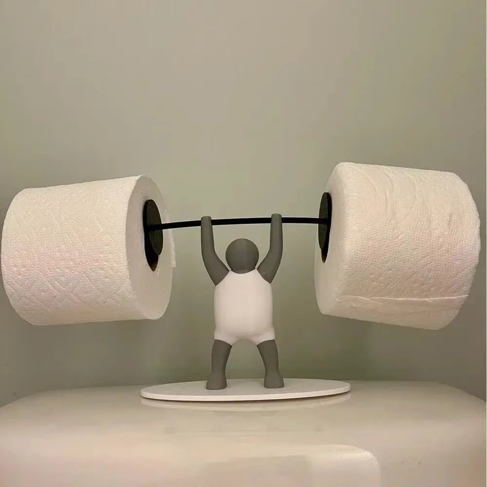 Toilettenpapierhalter „Gewichtheben“: Lustiger Rollenspender für Fitnessstudio - Fans - ApolettaApoletta