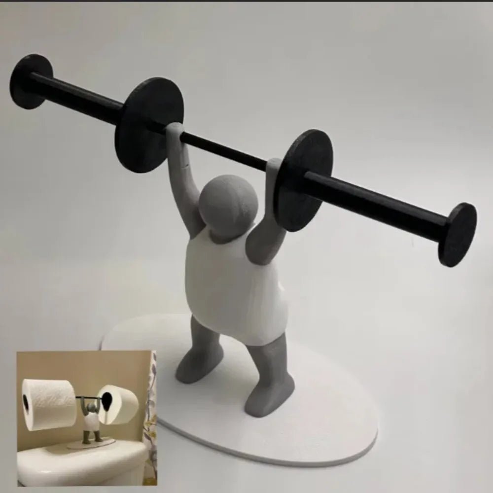 Toilettenpapierhalter „Gewichtheben“: Lustiger Rollenspender für Fitnessstudio - Fans - ApolettaApoletta