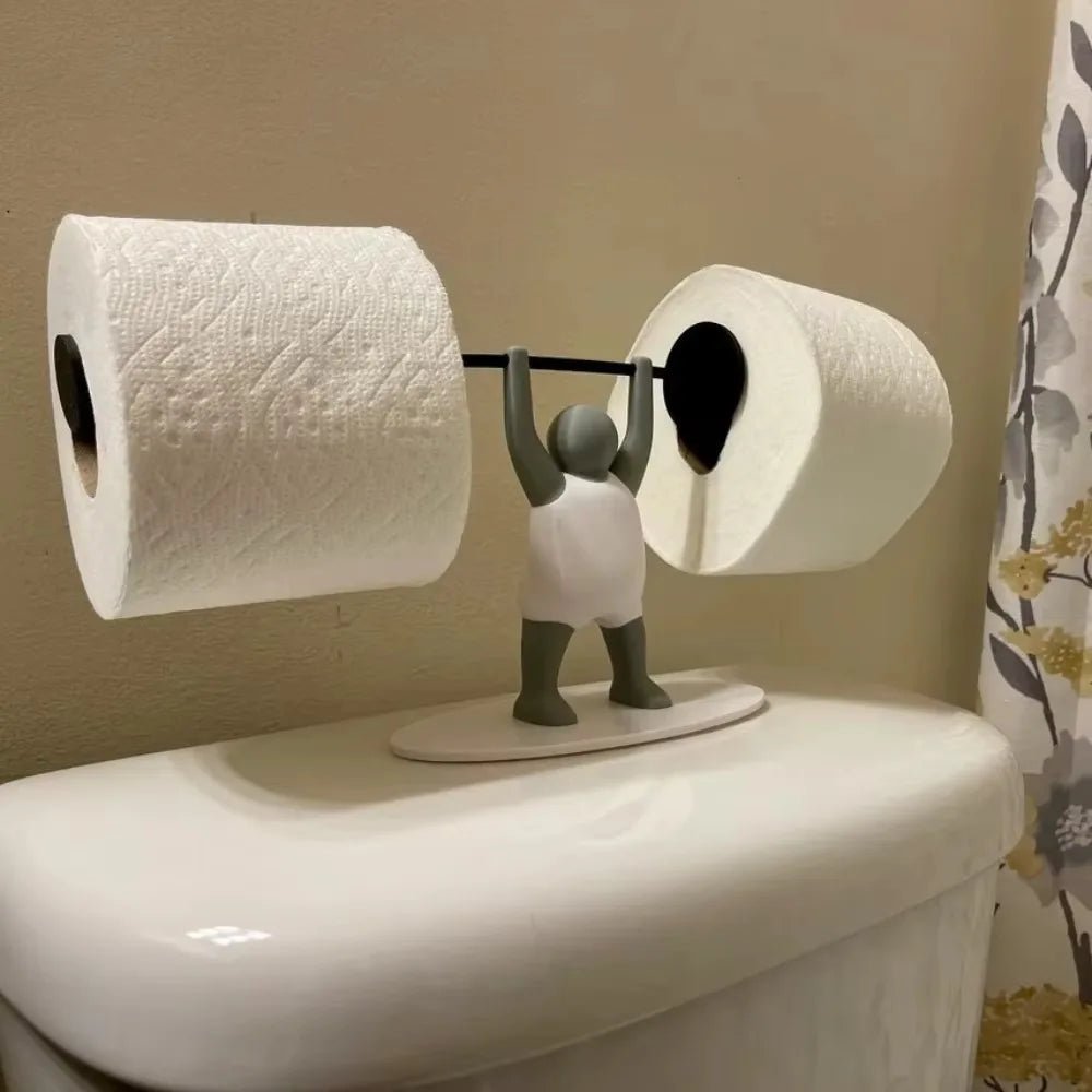 Toilettenpapierhalter „Gewichtheben“: Lustiger Rollenspender für Fitnessstudio - Fans - ApolettaApoletta