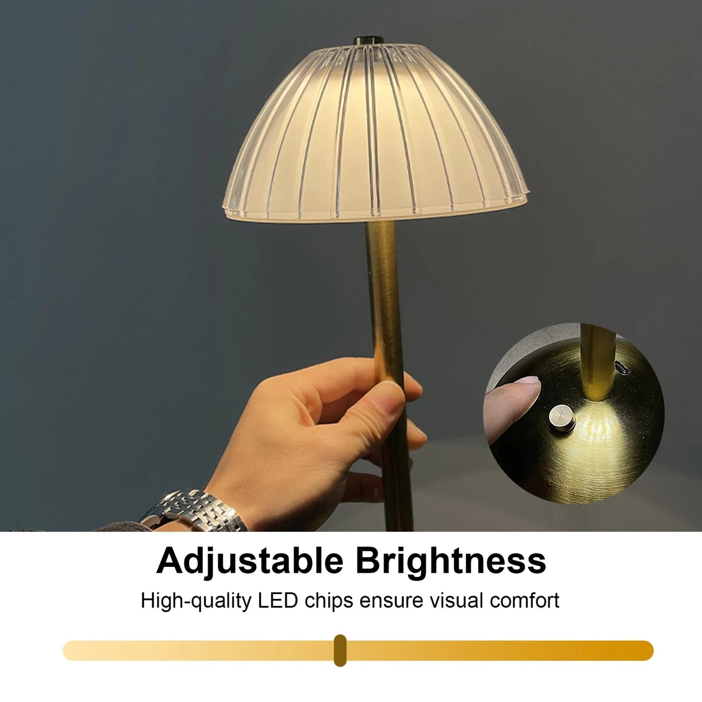 Vintage LED - Tischlampe: Einstellbare Helligkeit & Touch - Steuerung für Bar, Restaurant & Café - ApolettaApoletta