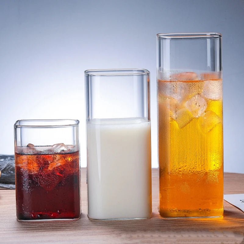 Quadratische Glasschale: Große Kapazität für Kaltgetränke, Milch, Saft, Bier & Kaffee - ApolettaApoletta