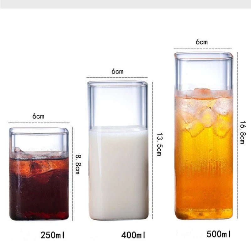 Quadratische Glasschale: Große Kapazität für Kaltgetränke, Milch, Saft, Bier & Kaffee - ApolettaApoletta