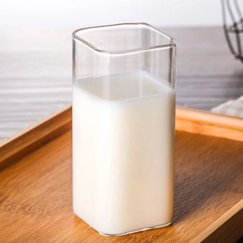 Quadratische Glasschale: Große Kapazität für Kaltgetränke, Milch, Saft, Bier & Kaffee - ApolettaApoletta