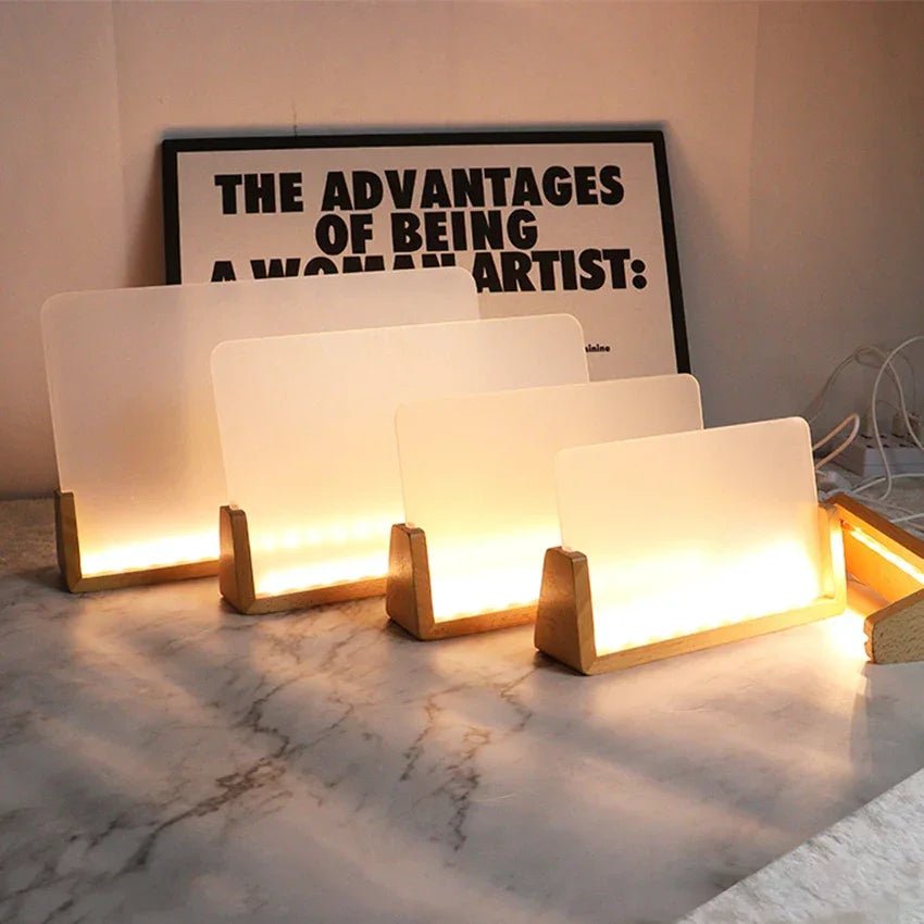 Kreativer LED - Fotorahmen: Massivholz & Acryl – Innovatives Desktop - Ornament - ApolettaApoletta