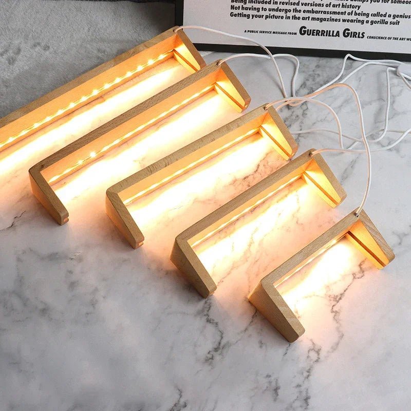 Kreativer LED - Fotorahmen: Massivholz & Acryl – Innovatives Desktop - Ornament - ApolettaApoletta