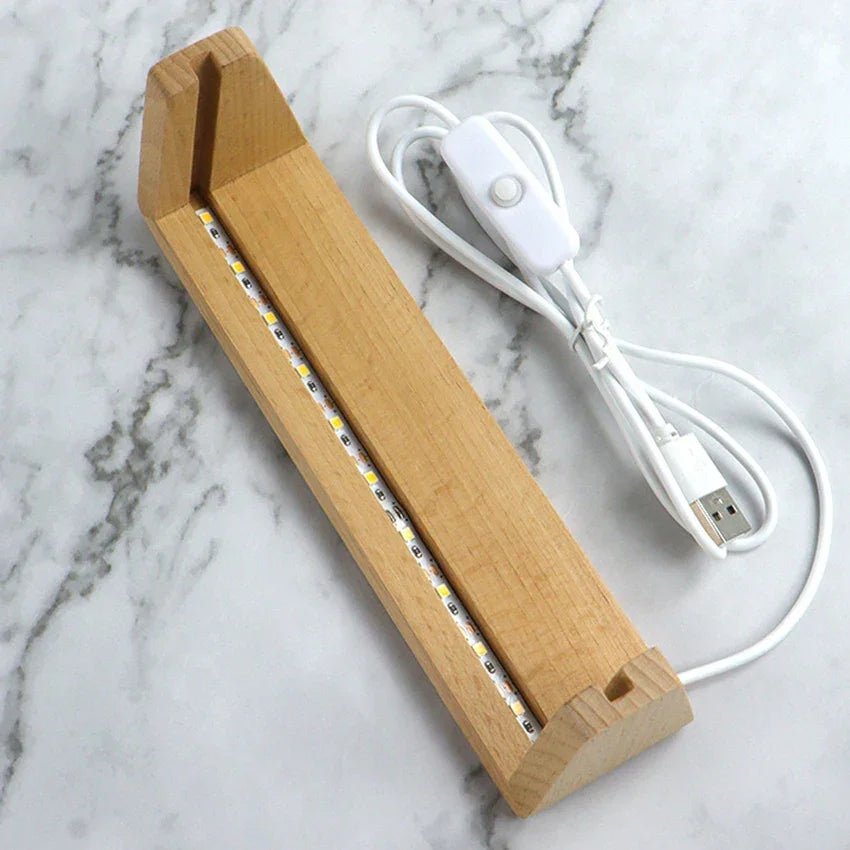 Kreativer LED - Fotorahmen: Massivholz & Acryl – Innovatives Desktop - Ornament - ApolettaApoletta