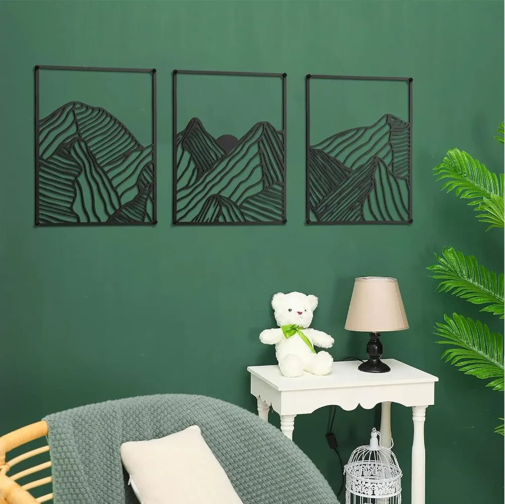 3 - teilige Berglinien - Metallkunst - ApolettaApoletta