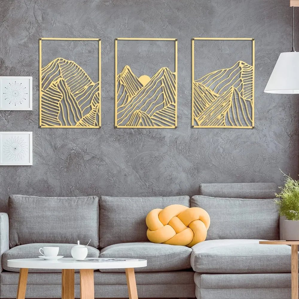 3 - teilige Berglinien - Metallkunst - ApolettaApoletta