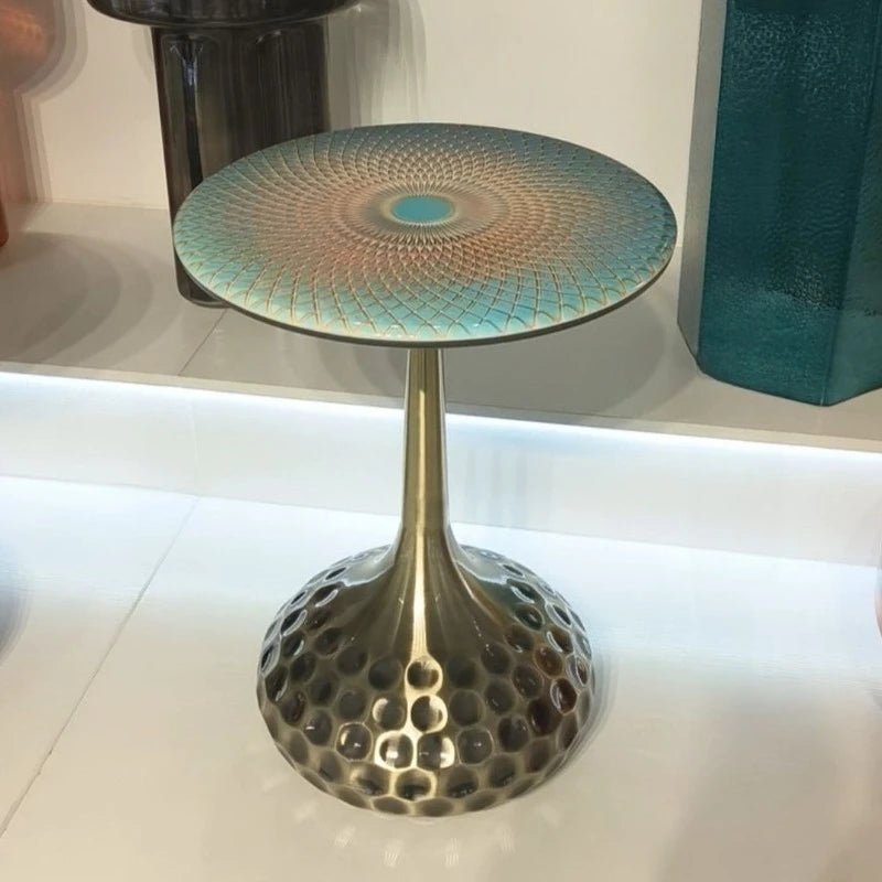 Runder Metall - Couchtisch mit Stauraum - ApolettaApoletta