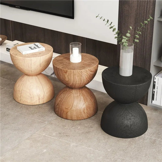 Runder Hocker aus Massivholz im Nordic - Stil - ApolettaApoletta